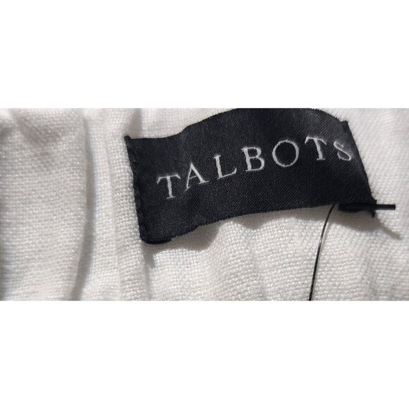 Talbots Nantucket Pull-On Wide Leg Crop Pants Size 3X White 100% Linen - Picture 3 of 9